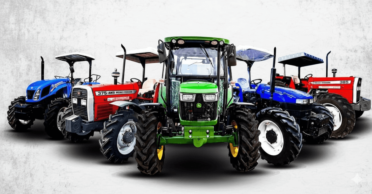 Tractor being serviced